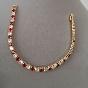 Diamonds and rubies tennis bracelets 4mm